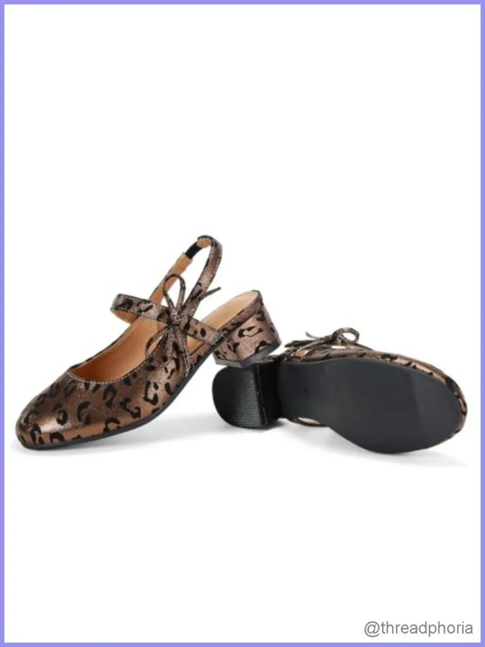Girls Low Heel Slingback Mary Jane Pumps with Bow Adjustable Strap